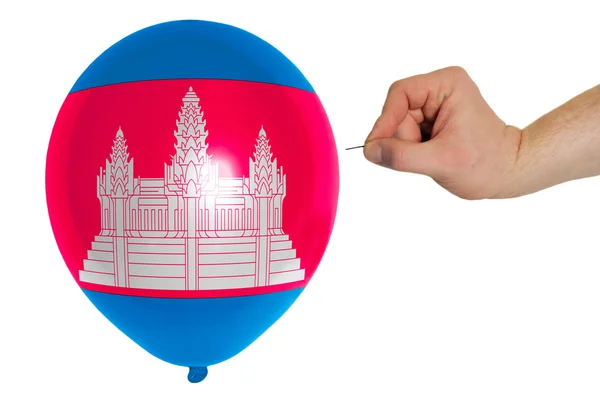Ballon éclatant coloré en drapeau national de cambodia — Photo