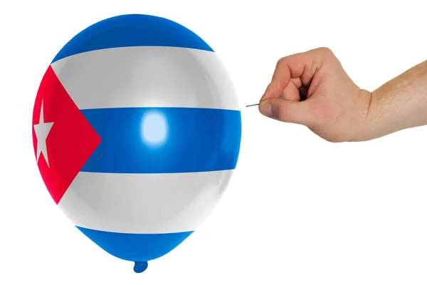 Sprack ballongen färgade i nationella flagga Kuba — Stockfoto