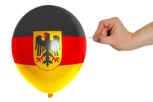 Bursting balloon colored in national flag of germany — Stock Photo, Image