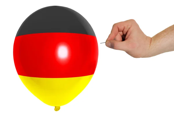 Globo reventando de color en la bandera nacional de Alemania — Foto de Stock