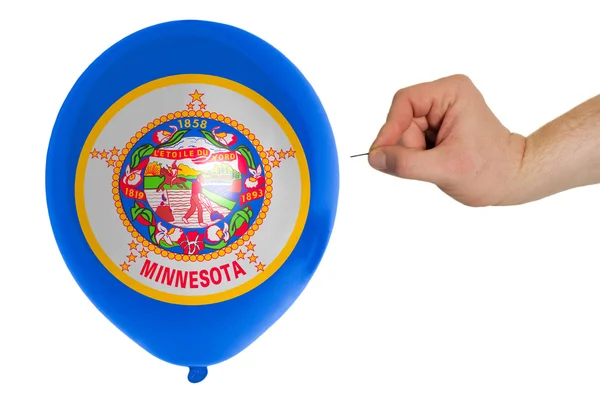 Sprack ballongen färgade i amerikanska delstaten minnesota flagga — Stockfoto