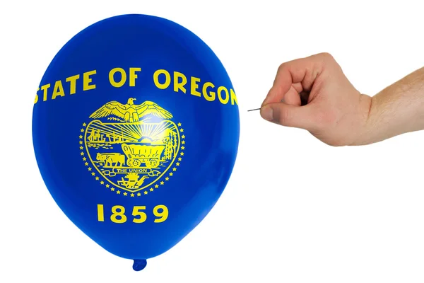 Ballon éclatant coloré en drapeau de l'état américain de l'Oregon — Photo