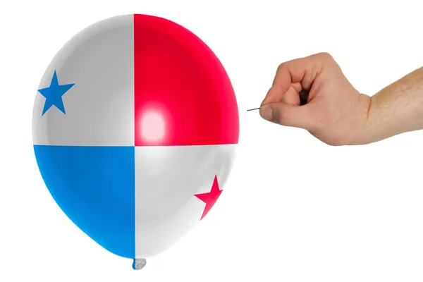 Balão estourando colorido na bandeira nacional do Panamá — Fotografia de Stock