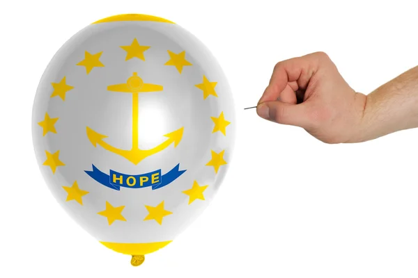 Ballon éclatant coloré en drapeau de l'état américain de rhode isl — Photo