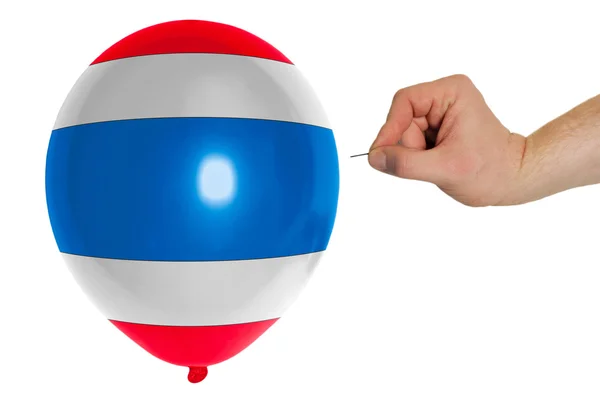 Bursting balloon colored in national flag of thailand — Stock Photo, Image