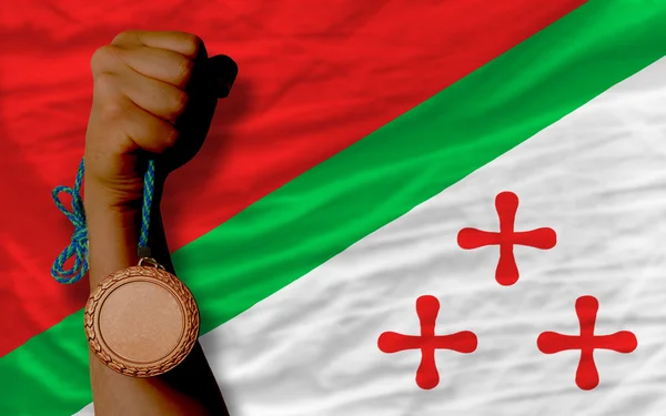 Bronze medal for sport and national flag of of katanga — Stock Photo, Image