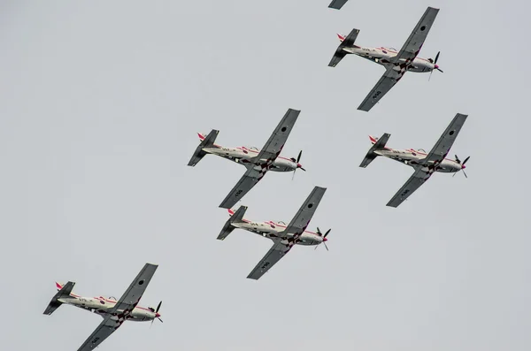 ROVINJ, CROATIA - APRIL 13 2014 exibition airplanes at Red Bull — Stock Photo, Image