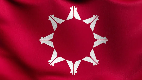 Oglala Lakota Flagge Weht Wind Darstellung Des Wellenzeichens — Stockfoto