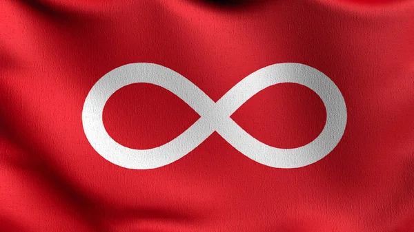 Bandera Metis Soplando Viento Ilustración Representación Del Signo Ondulatorio — Foto de Stock