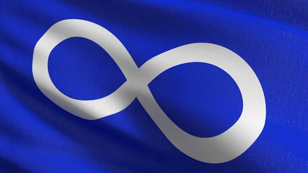 Metis Flag Blowing Wind Rendering Illustration Waving Sign — Stock Photo, Image