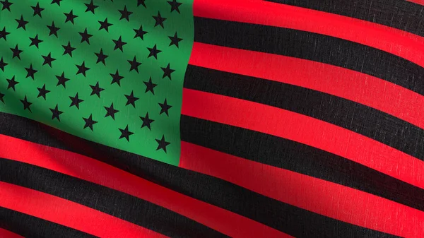 マーカス ガーベイ 英語版 アフリカ系アメリカ人 アメリカ合衆国の国旗 手を振ってサインの3Dレンダリングイラスト — ストック写真