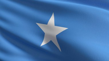 Rüzgarda savrulan Somali bayrağı. El sallama işaretinin 3 boyutlu canlandırması.