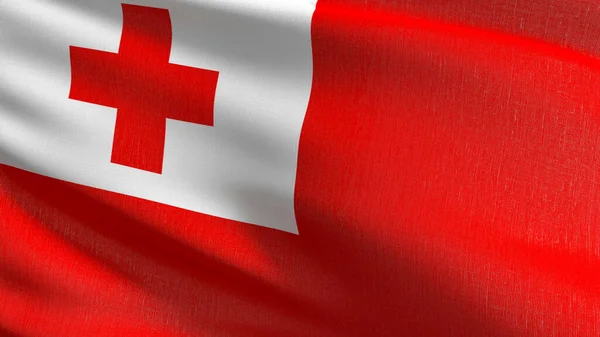 Tonga Flagga Som Blåser Vinden Rendering Illustration Vinka Tecken — Stockfoto