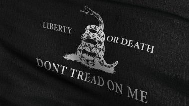 Siyah üzerine rüzgarda dalgalanan bayrağıma basma. El sallama işaretinin 3 boyutlu canlandırması