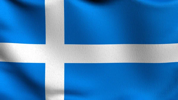 Větru Vlaje Shetlandská Vlajka Vykreslování Ilustrace Vlnění — Stock fotografie