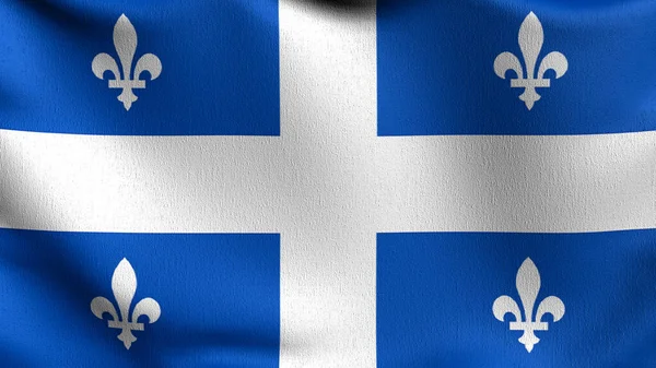 Rüzgarda Dalgalanan Quebec Bayrağı Sallama Işaretinin Boyutlu Canlandırması — Stok fotoğraf