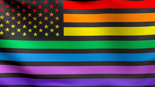 Bandera Arco Iris Orgullo Lgbt Estados Unidos América Bandera Nacional —  Fotos de Stock