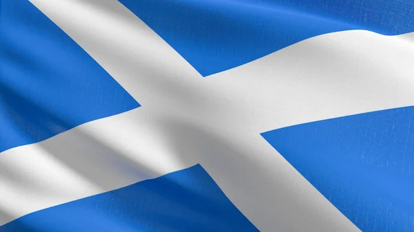 Bandeira Escócia Soprar Vento Ilustração Renderização Sinal Ondulação — Fotografia de Stock