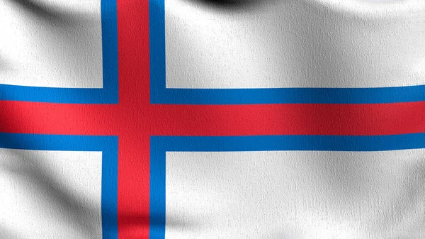 Feröer Szigetek Zászlaja Fúj Szélben Renderelés Illusztrációja Integető Jel — Stock Fotó