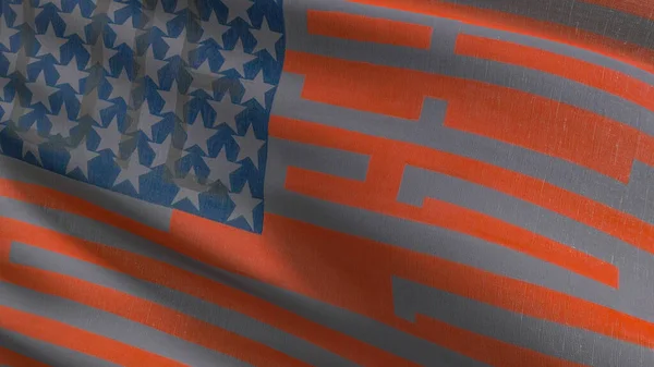 Faith Ringgold American Bandeira Dos Eua Soprando Vento Ilustração Renderização — Fotografia de Stock