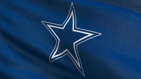 Cowboys Flag Blowing Wind Rendering Illustration Waving Sign Star Symbol — Stock Photo, Image