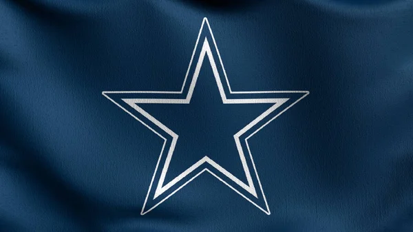 Bandeira Cowboys Soprar Vento Ilustração Renderização Sinal Ondulação Símbolo Estrela — Fotografia de Stock