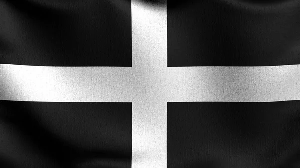 Szent Piran Zászlaját Fújja Szél Renderelés Illusztrációja Integető Jel — Stock Fotó