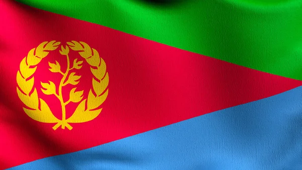 Bandeira Eritreia Soprar Vento Ilustração Renderização Sinal Ondulação — Fotografia de Stock