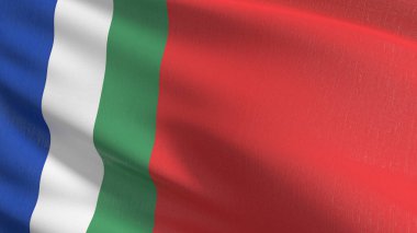 Güney Maluku bayrağı rüzgarda dalgalanıyor. El sallama işaretinin 3 boyutlu canlandırması