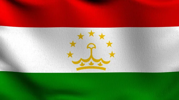 Флаг Таджикистана Дует Ветру Рендеринг Изображением Махающего Знака — стоковое фото