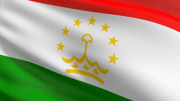 Tajikistan Flag Blowing Wind Rendering Illustration Waving Sign — Stock Photo, Image