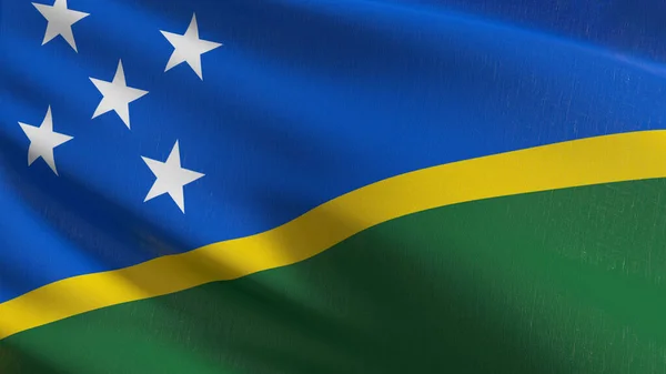 Solomon Islands Flag Blowing Wind Rendering Illustration Waving Sign — Stock Photo, Image