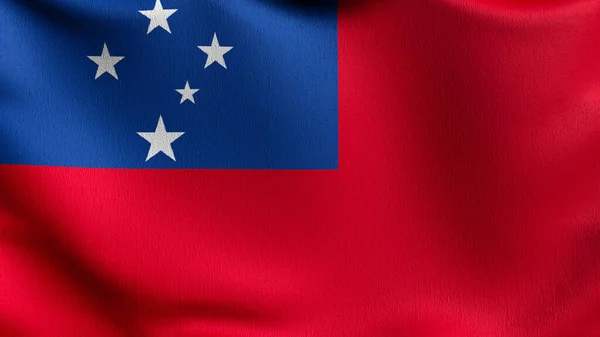 Флаг Западного Самоа Развевается Ветру Рендеринг Изображением Махающего Знака — стоковое фото