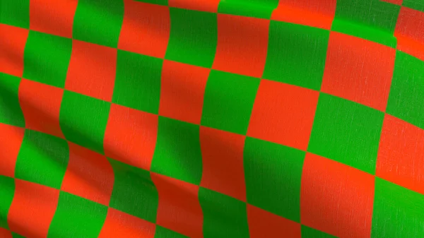 Röd Och Grön Flagga Som Blåser Vinden Rendering Illustration Vinka — Stockfoto