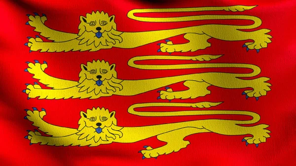 リチャード王の旗が風に吹かれた 手を振ってサインの3Dレンダリングイラスト — ストック写真