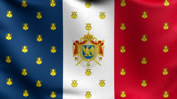 Σημαία Του Ναπολέοντα Ιιι Που Φυσάει Στον Άνεμο Απόδοση Απεικόνιση — Φωτογραφία Αρχείου