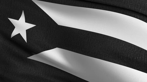 Porto Rico Bandiera Bianca Nera Che Soffia Nel Vento Illustrazione — Foto Stock