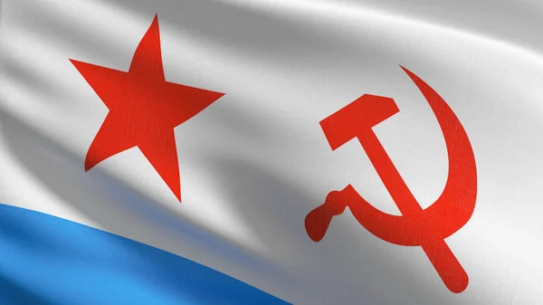 Flaga Radzieckiej Marynarki Ilustracji Renderowania Znaku Machania — Zdjęcie stockowe
