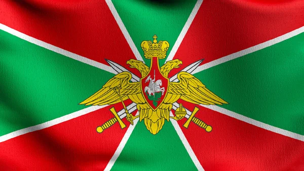 Ryssland Arméns Gränsflagga Blåser Vinden Rendering Illustration Vinka Tecken — Stockfoto
