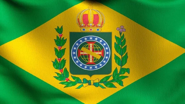 Imperio Brasil Bandera Que Sopla Viento Ilustración Representación Del Signo —  Fotos de Stock