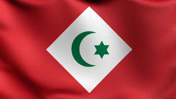 Rif Köztársaság Zászlaja Fúj Szélben Renderelés Illusztrációja Integető Jel — Stock Fotó