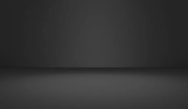 Черный Современный Пустой Студийный Зал Рендеринг Интерьера Макет Абстрактной Иллюстрации — стоковое фото