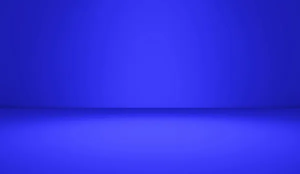 Синий Современный Пустой Студийный Зал Рендеринг Интерьера Макияж — стоковое фото
