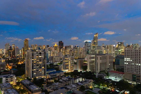 Vista Aérea Sathorn Bangkok Downtown Distrito Financeiro Centros Negócios Cidade — Fotografia de Stock