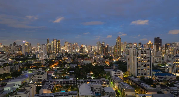 Vista Aérea Sathorn Bangkok Downtown Distrito Financeiro Centros Negócios Cidade — Fotografia de Stock