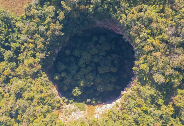 Vista Aérea Superior Caverna Spirit Well Distrito Pang Mapha Mae — Fotografia de Stock