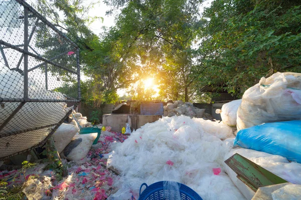 Factory Industry Stack Different Types Large Garbage Dump Plastic Bags — ストック写真