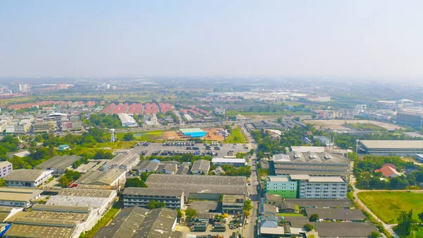 Aerial View Residential Buildings Ratchaburi Skyline Thailand Urban City Asia — 图库照片