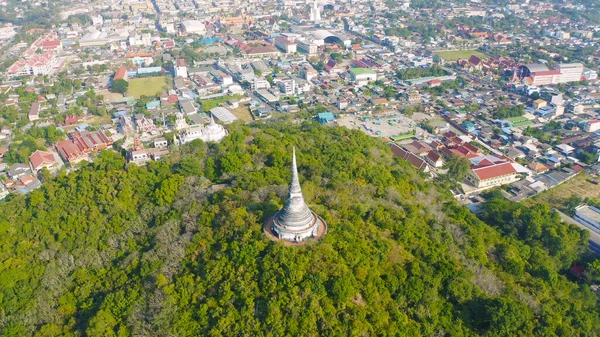 Aerial Top View Phra Nakhon Khiri Historical Park Khao Wang — Fotografia de Stock