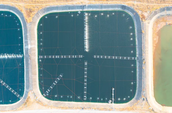 Aerial View Natural Sea Salt Ponds Lake Sea Farm Field — стокове фото